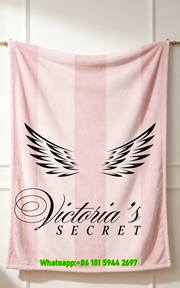 Victoria's Secret Pink Wings Flannel Fleece Throw Blanket V045